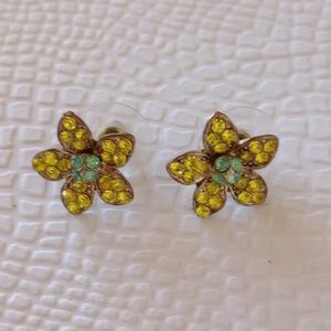 Betsey Johnson Flower crystal earrings